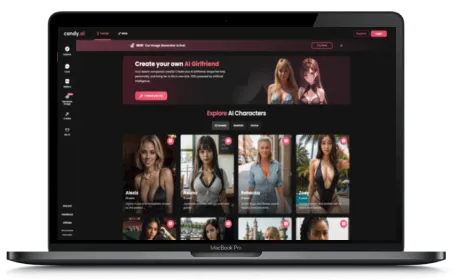 Candy.ai website displayed on a Macbook